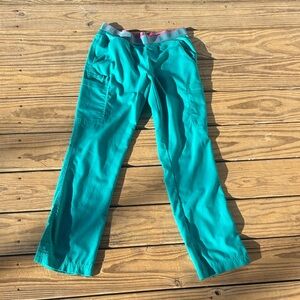 Med Couture Touch— Teal Straight Leg Scrub Pants Size Small.